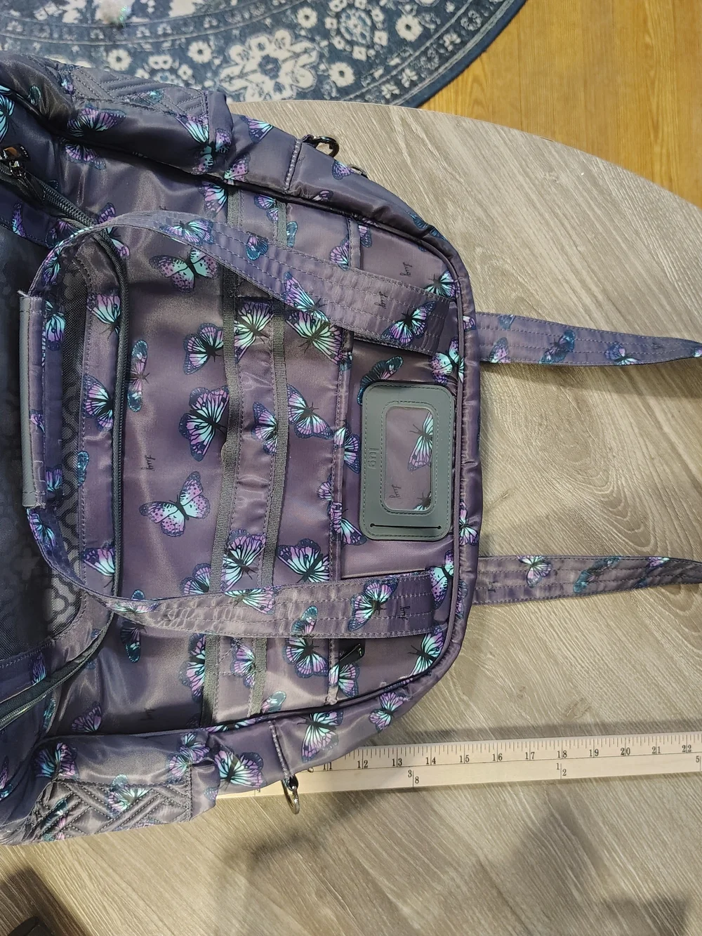 Lug Purple Multicolor Butterfly Comfortable Tote Bag Puddle Jumper LE